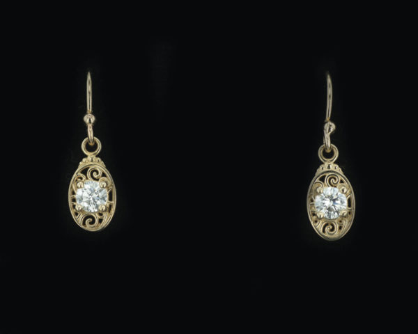 14k Yellow Gold and Diamond Earrings $1,149
