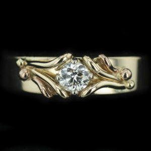 14k Yellow with Rose Gold and Diamond Ring $1089