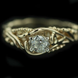 14k Yl Mine Cut Diamond Ring $2847
