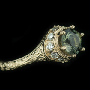14k yl Green Sapphire and Dia Ring $3759