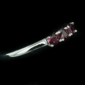 14k White Gold and 3 stone Ruby Ring $527